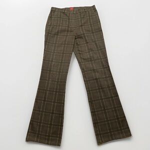 Olsen Europe Plaid Brown Pants Women’s Wide Leg High Waist Trousers 30X33 size 8